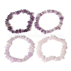 4 Set mit Stretch-Armbändern aus Edelsteinperlen.&nbsp;BJEW-JB11182
