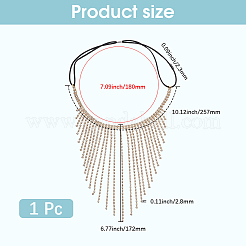 Kopfkette aus Strassen und Polyester&nbsp;AJEW-WH20072-21G