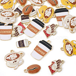 Colgantes de esmalte de aleación 24pcs 6 estilos&nbsp;ENAM-BG0001-07