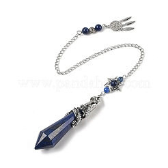 Natürliche Lapislazuli Kegel Wünschelrute Pendel große spitze Anhänger&nbsp;AJEW-Z041-01H-AS