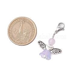Pendentif décoratif en jade malaisien naturel et teinté ange&nbsp;HJEW-JM02763-02