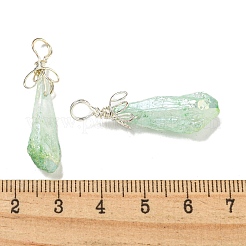 Anhänger aus natürlichem Quarzkristall mit galvanisiertem Platin und Kupferdraht umwickelt&nbsp;G-L133-07J