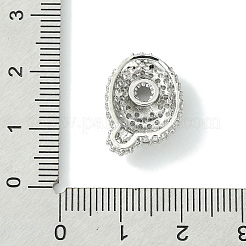Placage de rack pendentifs en zircone cubique clair en laiton&nbsp;KK-S378-01P-Q