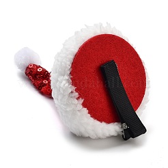 Pailletten Weihnachtsmütze Polyester Alligator Haarspangen für Frauen Mädchen&nbsp;AJEW-M012-03B