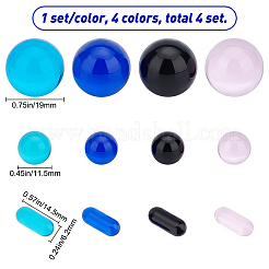 4 set di perline di vetro di 4 colori&nbsp;GLAA-GF0001-13