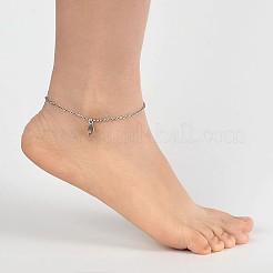Bracelets de cheville avec pendentif en acier inoxydable de forme mixte résistant au ternissement&nbsp;AJEW-AN00104