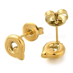 Pendientes de botón de acero inoxidable 304&nbsp;EJEW-I316-01G-Q
