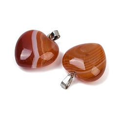 Pendentifs en agate à bandes naturelles teints&nbsp;G-G202-08A