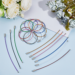 120 pièce de 10 couleurs en acier au carbone avec cordon en PVC&nbsp;AJEW-ME0001-39