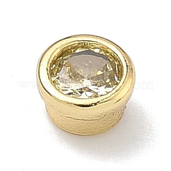 Cabochons plats ronds en laiton micro-pavés de zircone cubique&nbsp;KK-P345-13G-A06