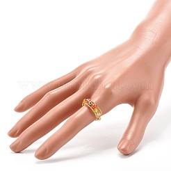 Anello polsino con perline di vetro sfaccettato placcato per ragazze adolescenti&nbsp;X1-RJEW-TA00013-02