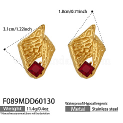 Orecchini a lobo in acciaio inossidabile 304 con pavé di zirconi cubici.&nbsp;WG7344A-01