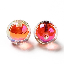 Perline acriliche iridescenti arcobaleno con placcatura uv bicolore&nbsp;TACR-D010-03B-08