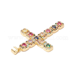 Ciondoli in ottone placcato a cremagliera con micro pavé di zirconi colorati&nbsp;ZIRC-C040-27G