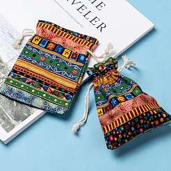 Ethno-Stil Tuch Verpackungsbeutel Kordelzugbeutel&nbsp;ABAG-R006-10x14-01