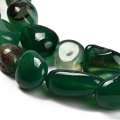 Brins de perles d'agate onyx vert naturel (teints et chauffés)&nbsp;G-P568-C14-01