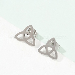 Pendientes de botón de acero inoxidable 304 que no se deslustran&nbsp;EJEW-P235-01P