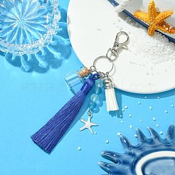 Colgante decorativo con borlas de vidrio y nailon&nbsp;HJEW-JM03107-02