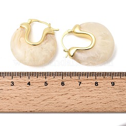 Boucles d'oreilles créoles en résine de laiton&nbsp;EJEW-P333-11C-G01