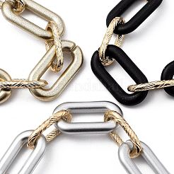 Sprühlackierte ccb Kunststoff & Aluminium Büroklammer Kette Armbänder Sets&nbsp;BJEW-JB05432