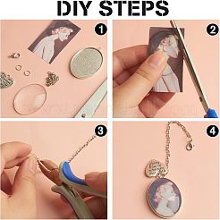 DIY-Set zur Herstellung einer ovalen Halskette mit Fotoanhänger&nbsp;DIY-FH0004-62