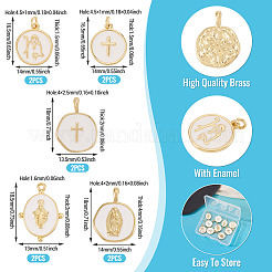 10 colgante de latón esmaltado chapado en oro&nbsp;KK-TA0008-60