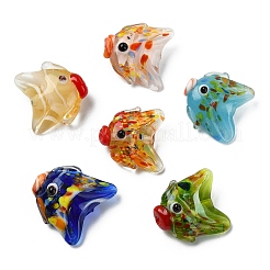 6pcs 6 Farben handgemachte Bunte Malerei-Perlen&nbsp;LAMP-YW0004-24