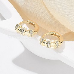 Orecchini a cerchio in ottone chiaro con zirconi cubici&nbsp;EJEW-Q014-25G