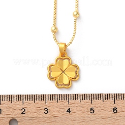 Colliers à chaîne avec pendentif en forme de trèfle en laiton&nbsp;NJEW-P324-02G