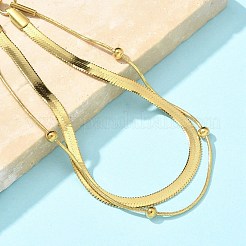 Cadenas de espiga y pulseras de cadena de serpiente de acero inoxidable 304&nbsp;LS-BJEW-U019-04G-05