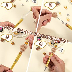 Kits para hacer bolígrafos con cuentas de plástico abs y silicona con forma de flor/perro diy&nbsp;DIY-SZ0010-11