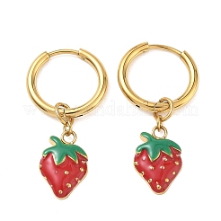 Boucles d'oreilles pendantes créoles en acier inoxydable 304 émaillé&nbsp;EJEW-T059-01A