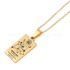 12 collana a catena con ciondolo inciso con carta dei tarocchi in acciaio inossidabile con costellazione&nbsp;PW-WG94DCE-06