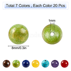 140 pz 7 colori perline di pietre preziose naturali e sintetiche&nbsp;G-SC0001-56