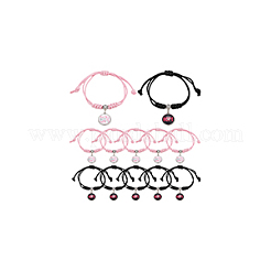 12 stücke 2 farben wort hoffen legierung glas charme armbänder&nbsp;BJEW-NB0001-13
