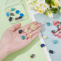 20 Stück handgefertigte Anhänger aus Millefiori-Glas&nbsp;PALLOY-AR00047