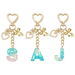Decorazioni pendenti in resina e ottone con micro pavé di zirconi cubici e lega&nbsp;HJEW-YW00449-01