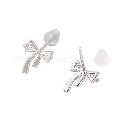 Ohrstecker aus Messing mit Mikropflaster und klaren Zirkonia für Damen&nbsp;EJEW-P288-06P