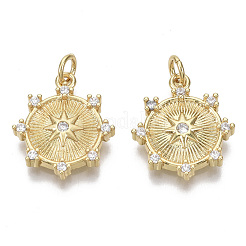 Pendentifs avec zircon cubiques à micro-pavés en laiton&nbsp;ZIRC-S067-001-NF