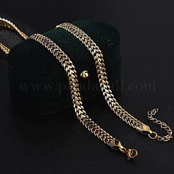 Ionenbeschichtung (IP) 304 Edelstahl Weizenkette Halsketten für Frauen&nbsp;NJEW-U019-01G