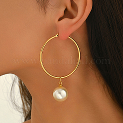 Boucles d'oreilles créoles rondes en acier inoxydable&nbsp;ON7765