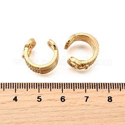 Orecchini a polsino in zircone chiaro con micro pavè di ottone&nbsp;EJEW-F370-03G