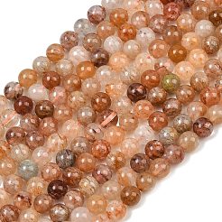Perles et brins de quartz fantôme naturel à mille couches/quartz lodolite stratifié&nbsp;GG-CBAEB04-A01-6mm-B