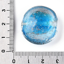 Perles de lampwork de sable doré faites à la main lumineuses&nbsp;FOIL-T006-02C