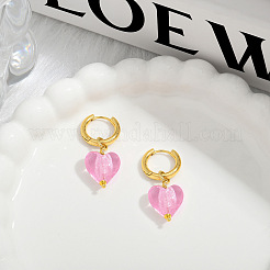 Orecchini a cerchio in ottone e acrilico per San Valentino&nbsp;FS-WG64608-01
