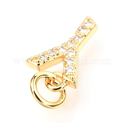 Breloques en laiton avec zircone cubique de micro pave&nbsp;ZIRC-O037-09G