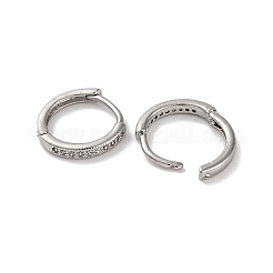 Pendientes de aro con micropavé de circonita cúbica transparente y baño de iones (IP) para mujer&nbsp;EJEW-U031-02P