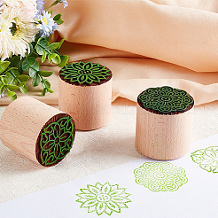 3 Stück 3 Arten runde Holzstempel für traditionelle chinesische Mondkuchen&nbsp;AJEW-OC0004-19B