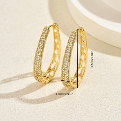 Pendientes de aro de circonita cúbica con micro pavé de latón para mujer&nbsp;CA0246