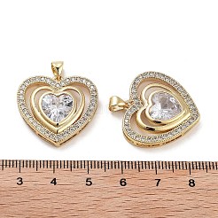 Ciondoli in ottone con placcatura a cremagliera con micro pavé di zirconi chiari&nbsp;KK-Z064-07G